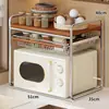 Prateleira de armazenamento para cozinha, uma solução de armazenamento para cima da geladeira, um organizador de cozinha multifuncional para o micro-ondas, uma prateleira de armazenamento para casa
