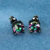 Pendientes de Cristal de Zirconia Blanca Redonda con Garras Cuatro, Explosiones Blancas K Blancas de Shein Transfronterizos para Mujer, 8 mm, Joyería de Oreja Simple de Moda Versátil