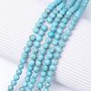 Pulseira turquesa azul com contas de cristal natural, contas redondas, acessórios para joias DIY, pulseira de contas, produtos semiacabados, fornecimento direto da fábrica
