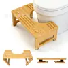 Banqueta de Banheiro de Bambu com Degraus, Banqueta de Agachamento para Crianças, Banqueta para Banheiro, Banqueta para Assento de Vaso Sanitário