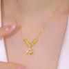 Collar de Sobre Dorado para Mujer 2024 Nuevo Trendy Nicho Diseño Elegante Sentido No se Desvanece Cadena Clavícula Colgante para Mujer