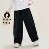 Roupas Infantis Princesa Yuan Yuan Calças de Lã Forradas para Meninas Novo Estilo 2026 Calças de Perna Curva Infantis Roupas de Inverno Calças Longas para Crianças Médias e Grandes Venda por Atacado