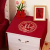 Funda de tela para mesita de noche de dormitorio de boda decoración de boda colección de artículos para bodas arreglo de boda rojo