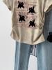 Camiseta de Manga Corta de Algodón Puro para Mujer Verano 2025 Caqui Patrón de Hombro Letras Moderna y Elegante Dulce Chica Camiseta Interior Trbottomy
