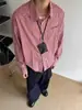 Camisa de Cuadros Larga Roja y Blanca Estilo Clásico Americano para Hombres y Mujeres, Ropa de Trabajo Casual Holgada Versátil Chaqueta Camisa de Cuadros para Pareja