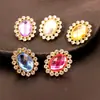Nuevos accesorios de aleación de un solo anillo con incrustaciones de pedrería y gemas para zapatos y bolsos hechos a mano con vapor, accesorios de aleación