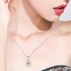 Pingente de flor de cinco pétalas totalmente cravejado de diamantes, colar de flor de temperamento elegante e gentil, pingente de personalidade moderno, brilhante e bonito, corrente para clavícula