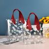 Bolsa de mano pequeña de PVC transparente con forma de margarita para dulces, ideal para compras, bodas, regalos de cumpleaños