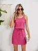 Estación independiente de Amazon comercio exterior europeo y americano vestido sexy para mujer sin espalda falda de chaleco con tirantes y cinturón para la playa
