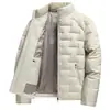 Chaqueta de plumón para hombre 2026 Otoño/Invierno Cuello alto Versión con cremallera 90% plumón de pato blanco Juvenil Casual de negocios Ligera Cálida Abrigo