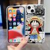 Capa de Celular One Piece Luffy para Apple 12 Capa Protetora Personalizada para iPhone 17 Pro Max 13 Desenho Animado Transparente