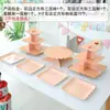 Decoración de Cumpleaños Adornos para Mesa de Postres Exhibidor de Boda Estante de Exhibición Desechable de Tres Niveles Soporte para Pasteles Rejilla para Pasteles