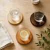 Posavasos redondos de madera, posavasos para tazas de té, posavasos para tazas de café, bases resistentes al calor para mesa, bases domésticas anti quemaduras, simples y prácticas