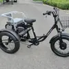 Santie 20 pulgadas Venta Caliente En Stock Exportación Triciclo Eléctrico de Tres Ruedas con Ruedas Gruesas para Nieve, Asiento Trasero para Pasajero y Carga, Batería de Litio