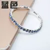 Nuevo artículo popular de eBay, joyería popular europea y americana, full diamond, multicolor, fila única, elástico, pulsera para mujer, joyería al por mayor
