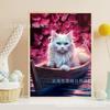 Pintura de diamante DIY transfronteriza de Amazon, lindo gato, imagen grupal, diamante redondo, diamante completo, pintura decorativa para sala de estar y dormitorio, venta al por mayor