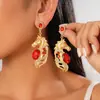 Pendientes de Plata con Aguja, Ovalados con Cabeza de Caballo Incrustada de Diamantes, Estilo Palacio Europeo y Americano, Moda Retro de Nicho, Lujo Ligero, Pendientes de Gama Alta