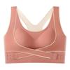 Sutiã Push-Up Cruzado Frontal Sem Aro para Mulheres, Lindo Costas Esportivas à Prova de Impacto Lingerie, Top Tubo de Yoga Envolto no Peito, Sem Costas