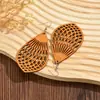 Pendientes de madera más vendidos en Amazon transfronterizos moda europea y americana exagerados geométricos huecos de madera suministro directo de fábrica