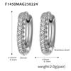 Elegante anillo de lujo ligero con forma de U y pendientes de circonita hueca, colección de joyas francesas de acero inoxidable de alta calidad chapados en oro.