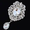 Broche de Broche de Gola de Broche de Vidro Strass Luxuoso Moda Retro Europeia e Americana Transfronteiriça Pedra Negra Gota d'Água