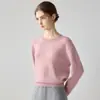 Suéter 100% cachemira pura para mujer, jersey de cuello redondo, suéter grueso de punto floral, camiseta básica de cachemira holgada casual