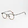 Armação de óculos de grau aro completo em titânio puro 80908, estilo retrô executivo para homens, pode ser equipada com lentes de grau, armação com linha de sobrancelha, atacado de armações de titânio