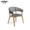 Ya Teng Patio Nórdico Exterior Sofá de Ratán Jardín Ocio Silla de Ratán Combinación Mesa de Madera Maciza Personalizado de Fábrica