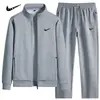 Traje deportivo casual popular para hombre transfronterizo, nuevo conjunto de dos piezas para hombre para primavera y otoño, cárdigan con sudadera, cuello alto y pantalones largos