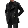 Site Independente Transfronteiriço Roupas Masculinas Primavera e Outono Novo Estilo Casaco de Comprimento Médio Comércio Exterior Casual de Botão Duplo Tamanho Grande Jaqueta Casaco Trench