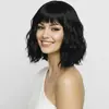 Pelucas Europeas y Americanas Transfronterizas para Mujer, Cabello Corto Rizado, Pelucas Completas Realistas de Cabello Humano, Mechas y Degradado de Cabello Sintético, Venta al por Mayor de Fábrica en Stock