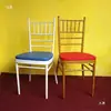 Cojín para Silla de Bambú Blanco Dorado Cojín para Asiento de Silla de Boda Esponja Cojín de Piel PU Silla de Hotel Silla de Boda al Aire Libre