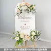 Celebración de Boda Banquete de Compromiso Letrero de Bienvenida Tablero KT Decoración Floral Artificial Arreglo de Flores Artificiales Ceremonia de Entrega Ambiente