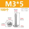 M1.7M2M2.6M3M4M5 Acero Inoxidable 304 Pwa Tornillos Autorroscantes de Cabeza Redonda con Arandela y Espaciador Tornillos para Madera
