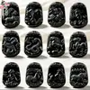 Colar com pingente de zodíaco em obsidiana natural, tamanho médio, corrente de suéter de obsidiana unissex
