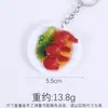Chaveiro de Prato de Comida Simulada Pvc Miniatura Prato de Comida Simulado Cozinhar Brinquedo de Faz de Conta Restaurante Pequeno Presente
