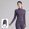 Jaqueta de Yoga Feminina, Jaqueta Fitness de Manga Longa Slim-Fit de Secagem Rápida para Corrida e Treinamento de Pilates