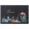 Felpudo de Entrada para Puerta con Flores Pintadas a Mano Estilo Americano Alfombra Semicircular de Celebridad de Internet Felpudo Espesado Antideslizante de PVC Felpudo de Piso Circular de Seda Floral