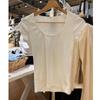 Top Americano Estilo Bm Algodón Cuello Redondo Grande Encaje Blanco Manga Corta para Mujer Dulce y Picante Ajustado Trendy