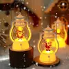 Decoração de bolo de Natal Lâmpada a óleo pequena portátil LED Luz noturna de Natal Mesa de sobremesas Adorno Adereços luminosos