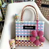 Momoshine Versión de Lujo Bolso de Hombro Tejido a Mano de Moda para Mujer, Bolso de Playa Tailandés, Recuerdo