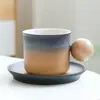 Xícara de Café de Cerâmica Exquisita Super Criativa Xícara de Leite Caneca de Alto Valor de Cor Xícara para Chá da Tarde Presente da Temporada de Formatura