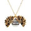 Cadena de cuello con doble letra de girasol, cadena de clavícula corta de aleación con flores, fabricantes de "Eres mi sol".