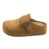 Venda Quente Birkenstock Retro de Sola Grossa com Biqueira Chinelos Femininos para Exterior Outono 2026 Novos Sapatos Individuais com Pedal para Pés de Pessoa Preguiçosa Femininos