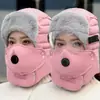 Cachecol de Gola Grossa e Proteção para Orelhas Feminino Peça Única Equipamento de Pelúcia para Exterior Chapéu de Viagem de Inverno Proteção contra o Frio e Máscara de Ciclismo Quente