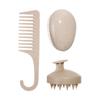 Set Biodegradable de Tres Piezas de Paja de Trigo Peine para Huevos Cepillo para Champú Peine Alisador Cepillo Masajeador del Cuero Cabelludo Set de Peines para Peluquería Ecológico