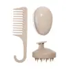 Ruhao Peine Alisador de Cabello Biodegradable Ecológico Transfronterizo Peine de Peinado de Dientes Anchos Cepillo para Champú Peine de Peluquería de Paja de Trigo Juego de Tres Piezas