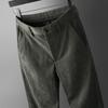 Pantalones de pana de grano fino para hombre Pantalones casuales de otoño para hombre Pantalones de negocios para mediana edad Pantalones rectos elásticos Otoño e Invierno para hombre