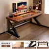 Escritorio de Madera Maciza Seleccionada Cuidadosamente para Computadora, Escritorio para Dormitorio en Casa, Escritorio de Estudio para Estudiantes, Escritorio de Oficina de Escritorio, Escritorio Doble para Juegos