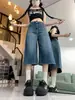 Shorts de Mezclilla Cropped de Pierna Ancha de Tiro Alto para Mujer 2026 Verano Estilo Delgado Seleccionados Cuidadosamente Sueltos Favorecedores para Figuras Menudas Pantalones Rectos de Longitud Media
